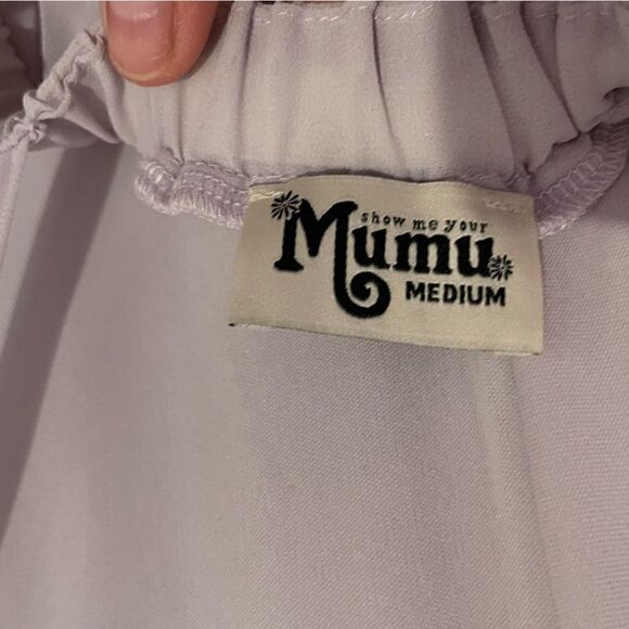 Show Me Your Mumu Maxi Dress MED Chiffon Lilac High Neck Bridesmaids “Amanda” - Picture 5 of 10